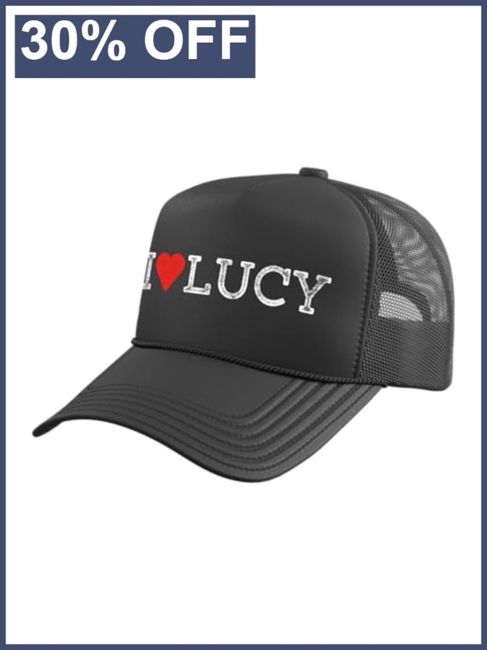 I Heart Lucy Vintage Trucker Hat Adjustable Mesh Back Polyester